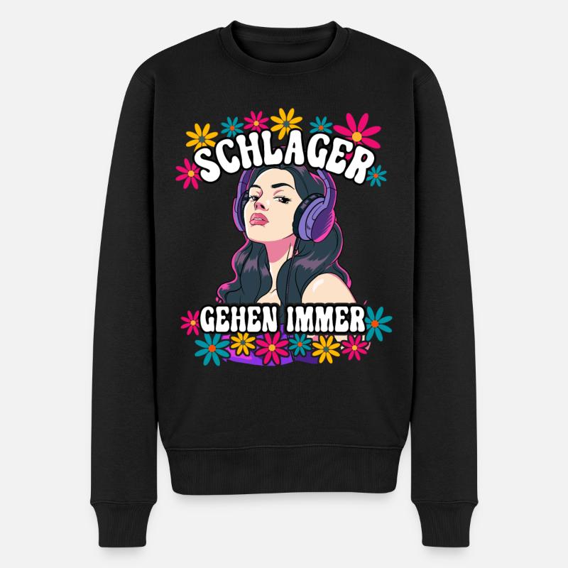 Schlager Gehen Immer - Männer Premium Bio Pullover - Schwarz