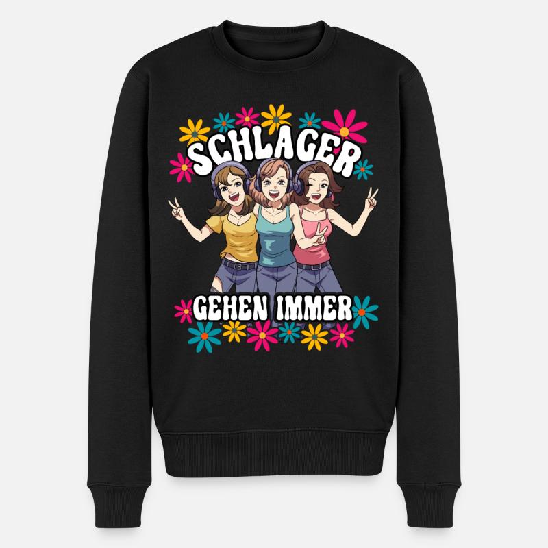 Schlager Gehen Immer - Männer Premium Bio Pullover - Schwarz