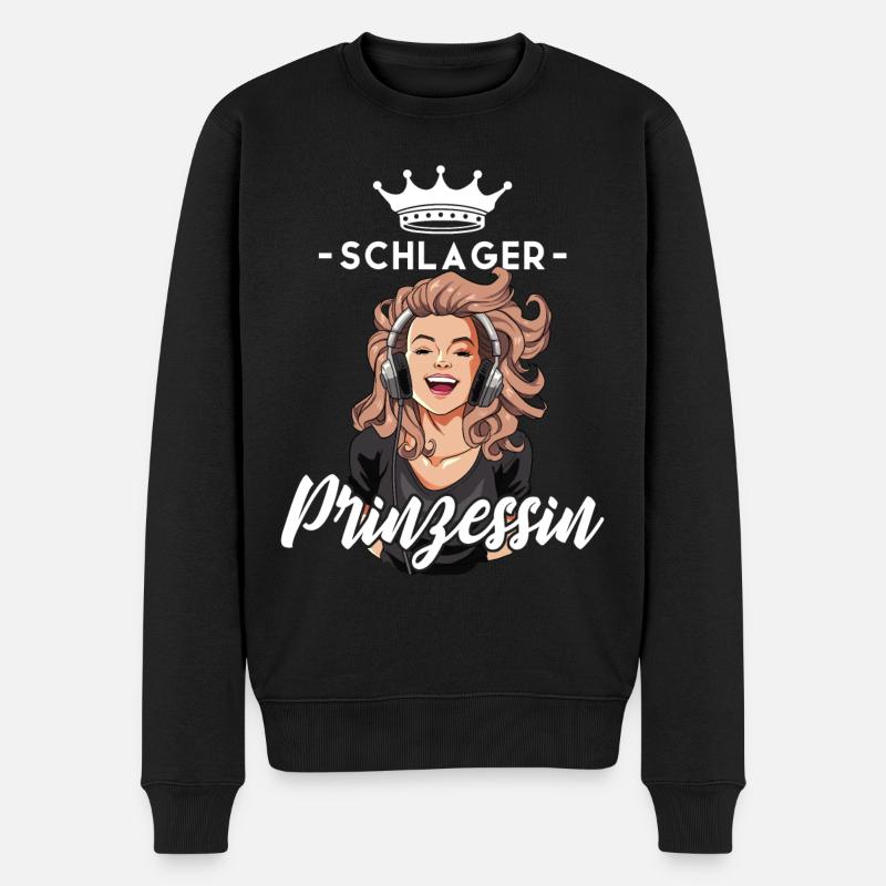 Schlager Prinzessin - Männer Premium Bio Pullover - Schwarz