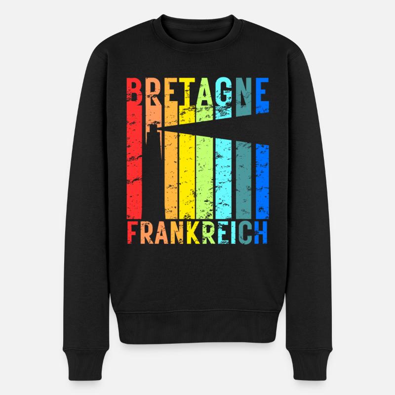 Bretagne Frankreich Urlaub Bretonen Idee - Männer Premium Bio Pullover - Schwarz