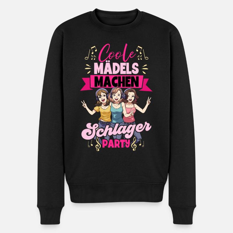 Coole Mädels Machen Schlager - Männer Premium Bio Pullover - Schwarz