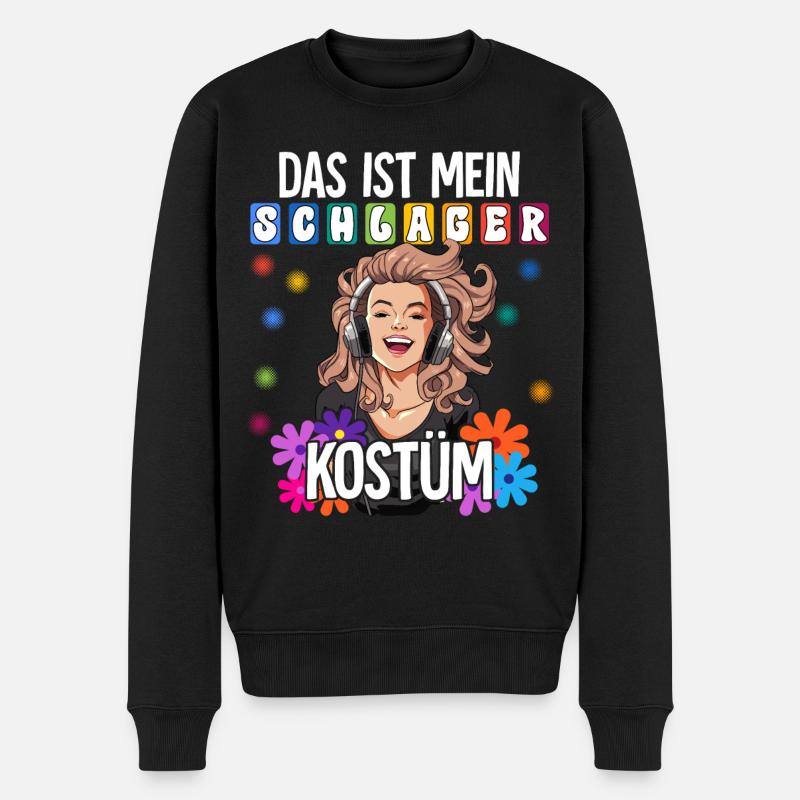 Das Ist Mein Schlager Kostüm - Männer Premium Bio Pullover - Schwarz