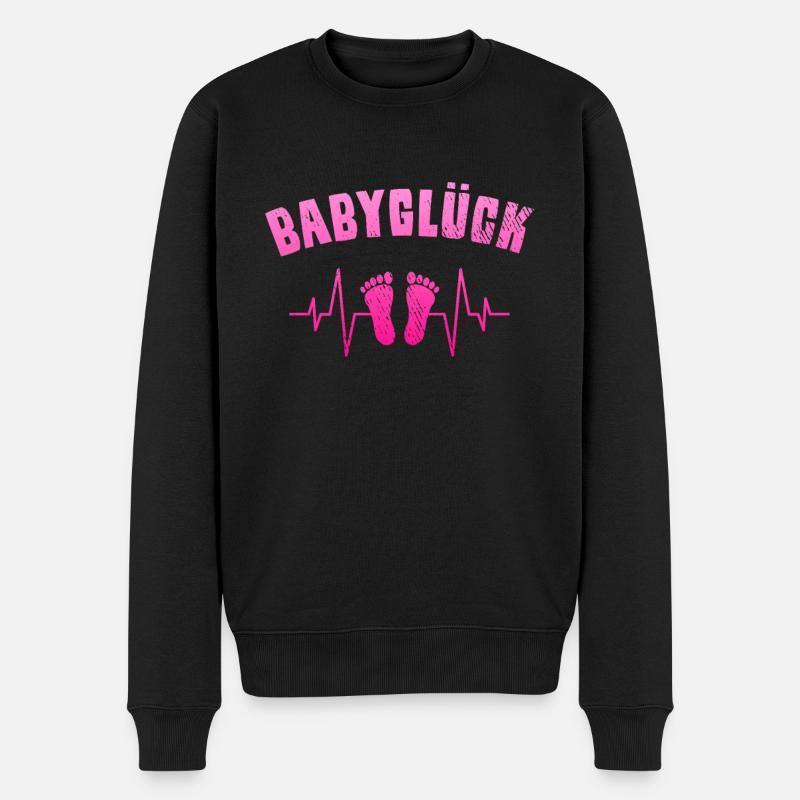 Babyglück - Männer Premium Bio Pullover - Schwarz