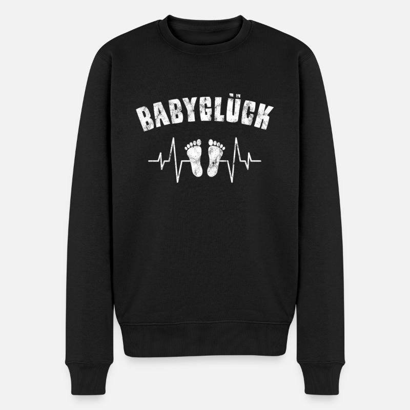 Babyglück - Männer Premium Bio Pullover - Schwarz