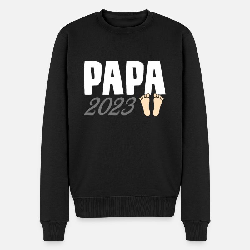 Papa 2023 - Männer Premium Bio Pullover - Schwarz