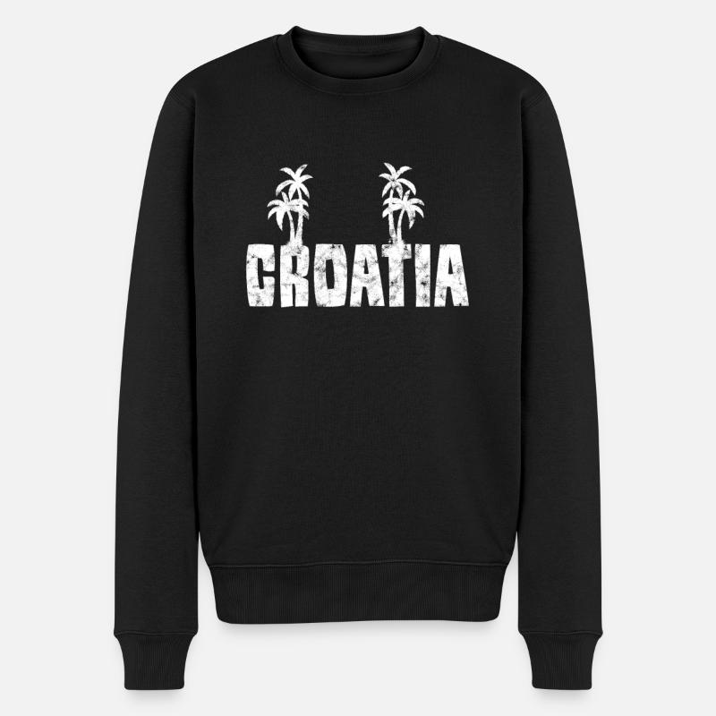 Kroatien Urlaub - Männer Premium Bio Pullover - Schwarz