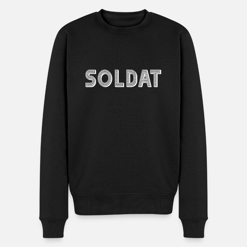 Soldat - Männer Premium Bio Pullover - Schwarz