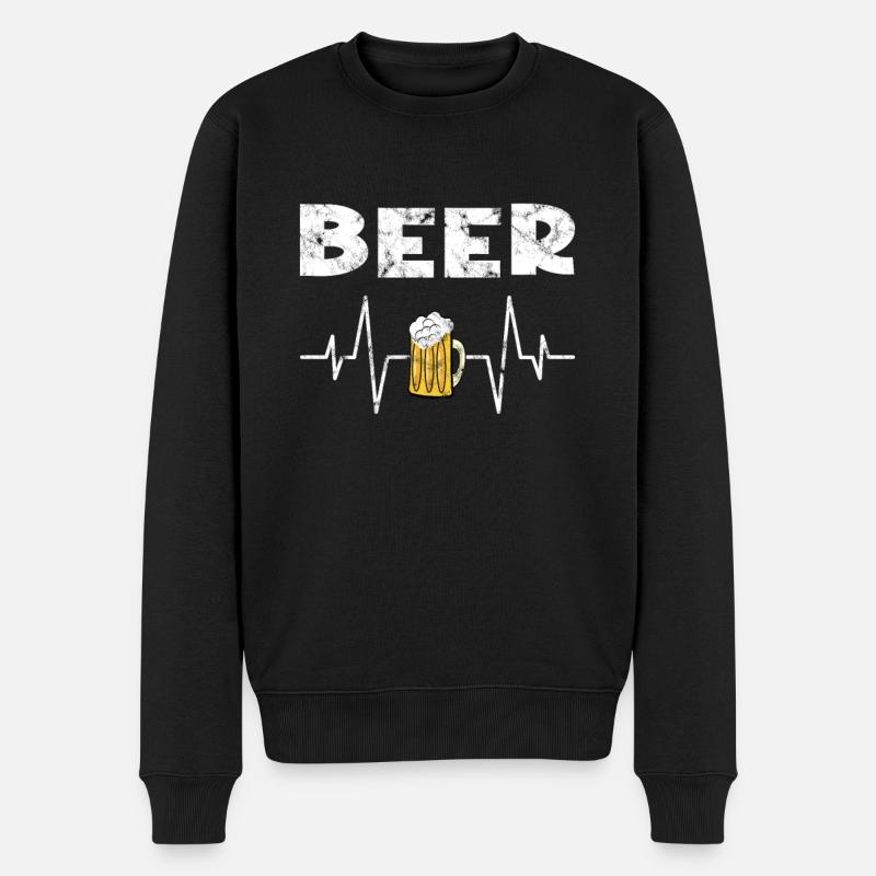 Battement de cœur de bière - Pull Premium bio Homme - noir