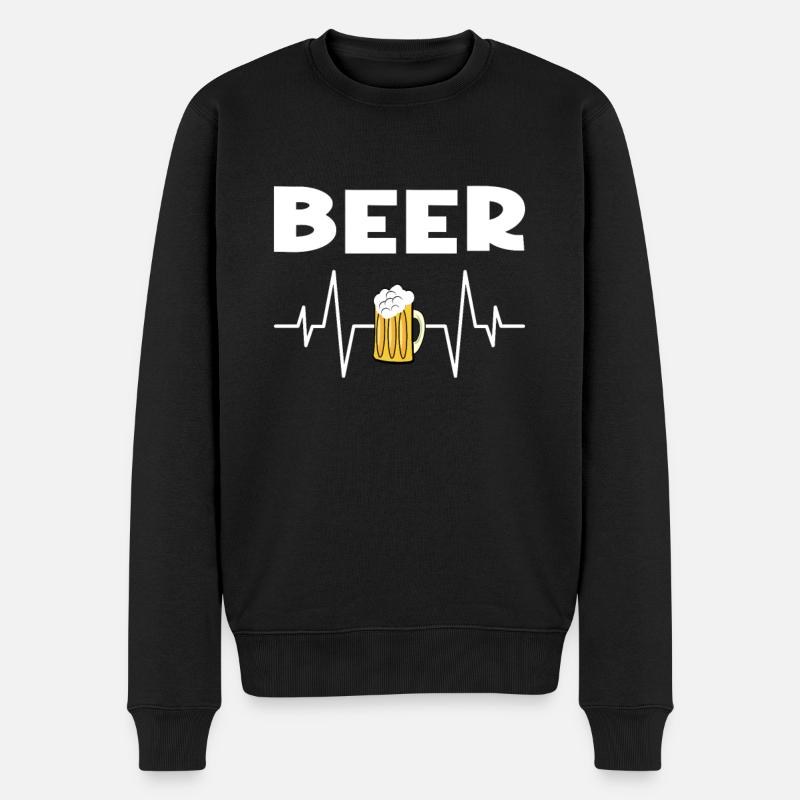 Battement de cœur de bière - Pull Premium bio Homme - noir