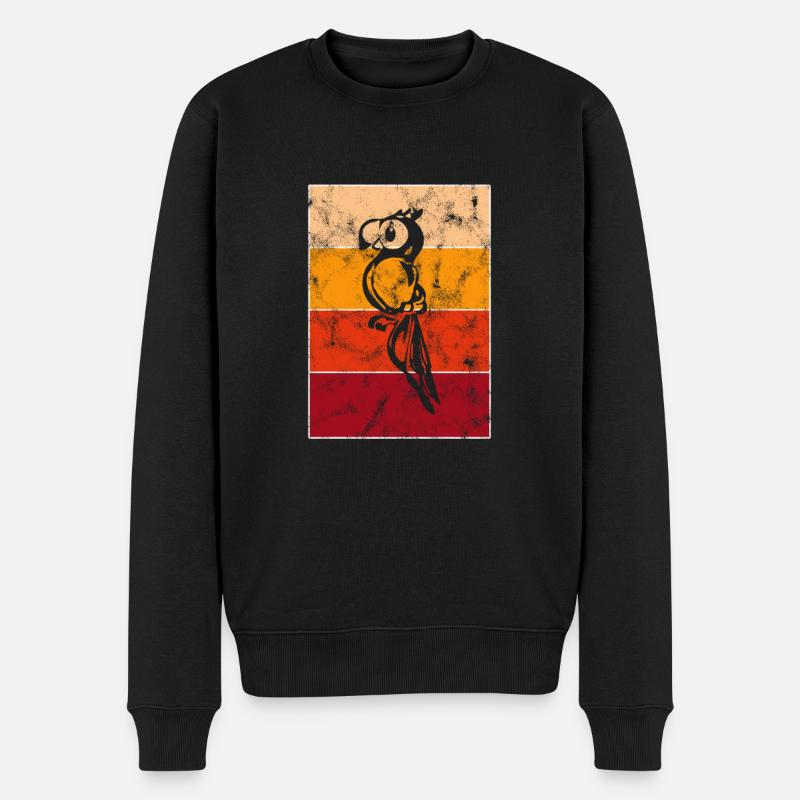 Perroquet Rétro - Pull Premium bio Homme - noir
