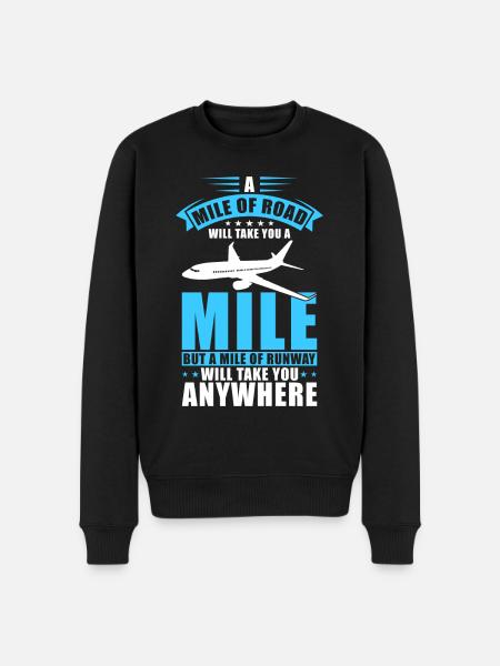 Pilot Flugzeug Geschenk - Männer Premium Bio Pullover - Schwarz