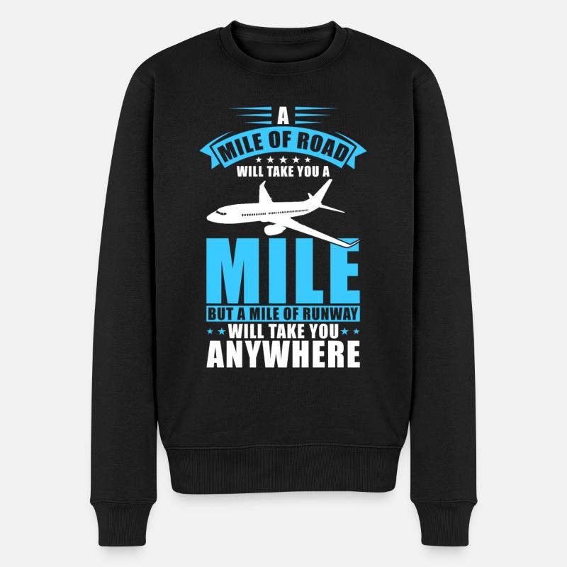 Pilot Flugzeug Geschenk - Männer Premium Bio Pullover - Schwarz