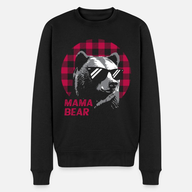Mama Bear - Männer Premium Bio Pullover - Schwarz