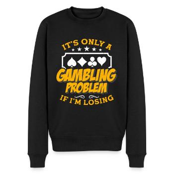 Poker Dice n’est qu’un jeu de cartes à problèmes de jeu - Pull Premium bio Homme - noir - Devant - Nico (187cm)