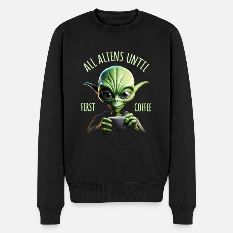 Café Alien - Pull Premium bio Homme - noir