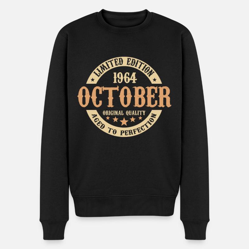 Oktober 1964 Vintage Geburtstag Geschenk - Männer Premium Bio Pullover - Schwarz
