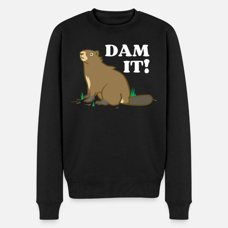 Dam It - Männer Premium Bio Pullover - Schwarz