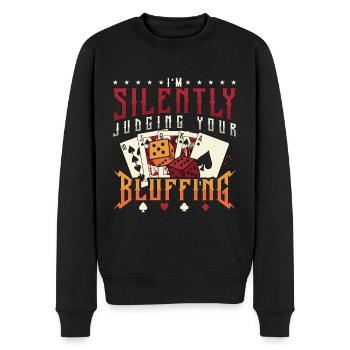 Dés de poker Je juge silencieusement vos dés Bluffing - Pull Premium bio Homme - noir - Devant - Nico (187cm)