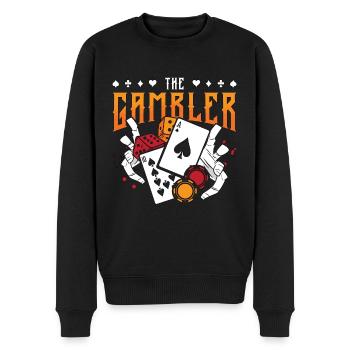 Dés de poker Le joueur aime le jeu de cartes Tirage au sort Poker - Pull Premium bio Homme - noir - Devant - Nico (187cm)