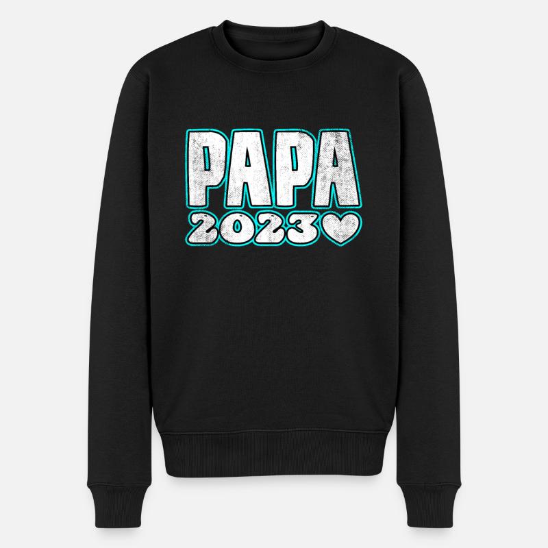 Papa 2023 - Männer Premium Bio Pullover - Schwarz