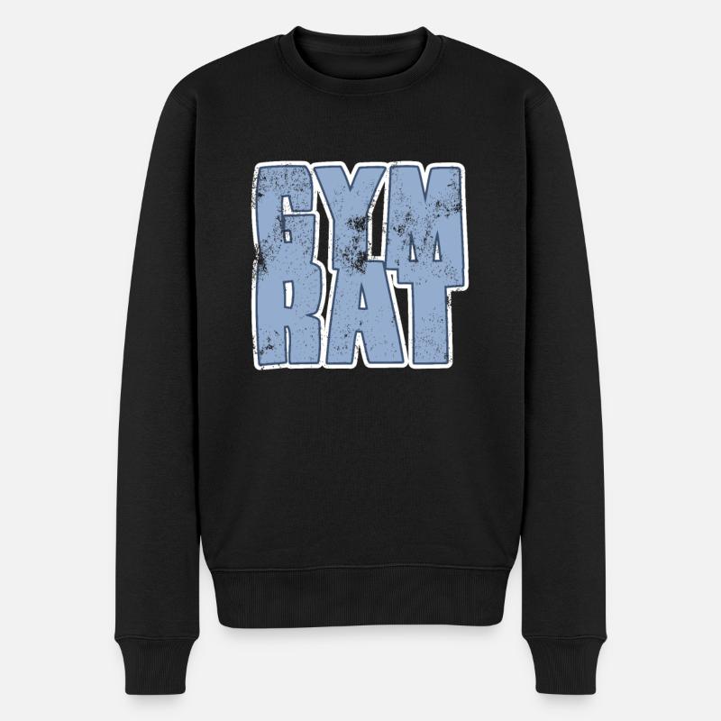 gym rat - Männer Premium Bio Pullover - Schwarz