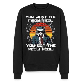 Cat Shirt Cat Gift Idea Putty - Men's Premium Organic Jumper - black - Front - Nico (187cm)