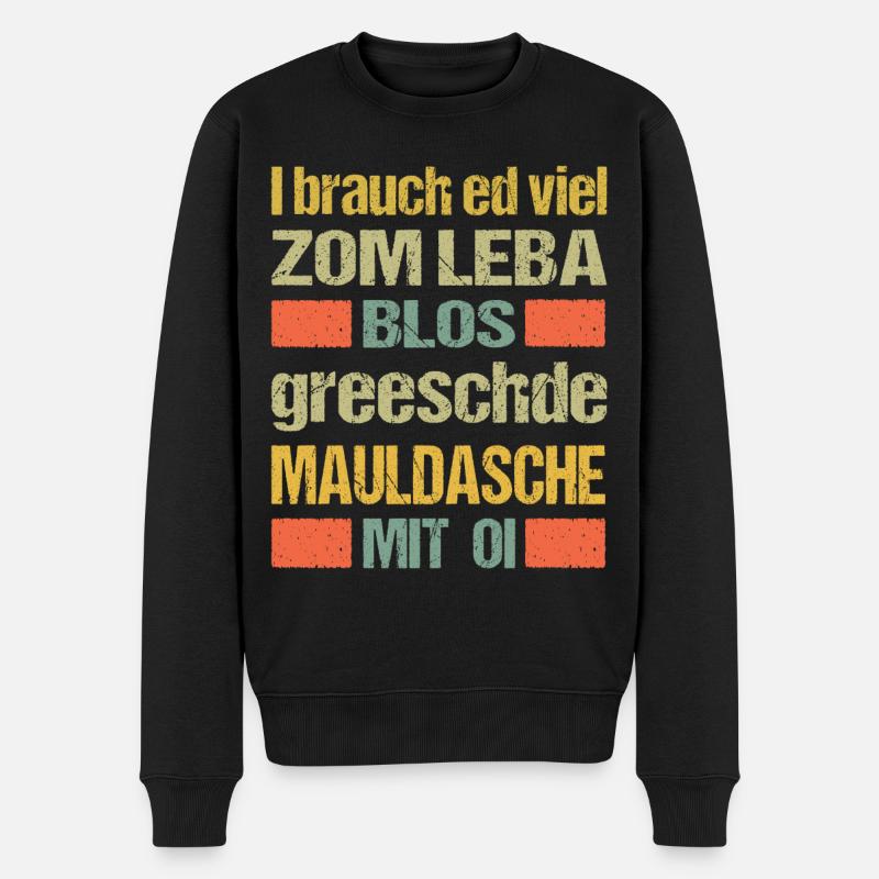 Maultaschen brauche ich zum leben - Männer Premium Bio Pullover - Schwarz