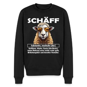 Schäff | Chef | Teamleiter| Abteilungsleiter - Männer Premium Bio Pullover - Schwarz - Vorne - Nico (187cm)
