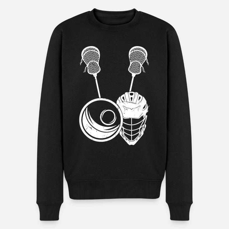 Lacrosse Ball Lacrosse Sticks - Lacrosse Player La - Männer Premium Bio Pullover - Schwarz