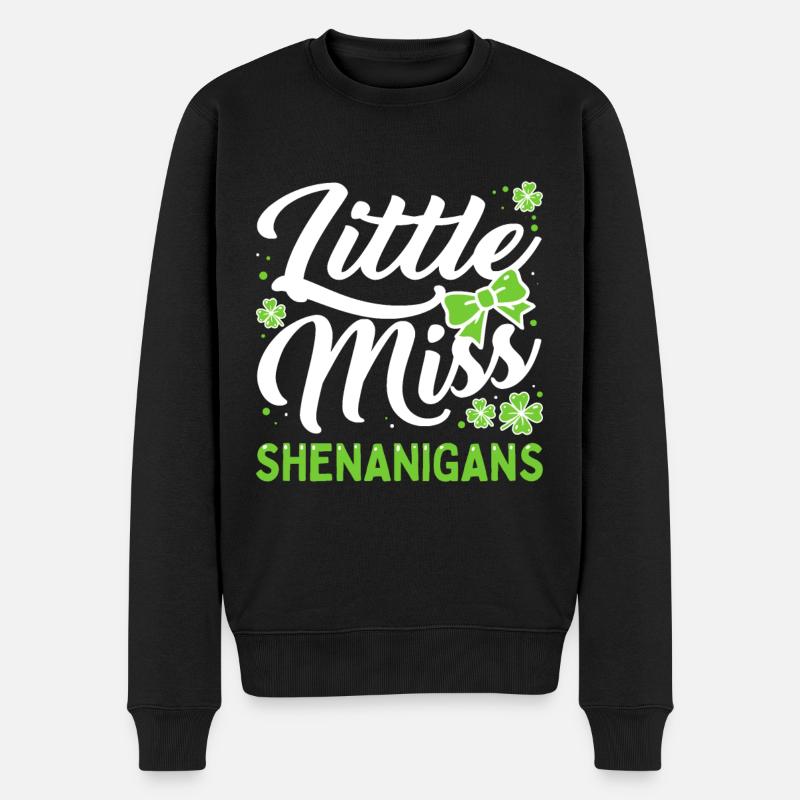 St. Patrick's Day für Mädchen Little Miss Shenanigans - Männer Premium Bio Pullover - Schwarz