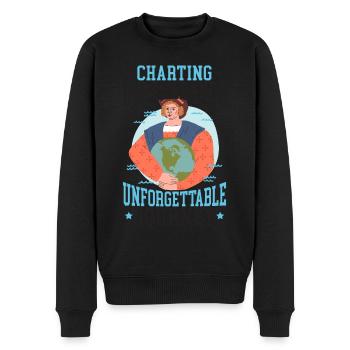Mapping Unseen Lands Unforgettable Re - Men's Premium Organic Jumper - black - Front - Nico (187cm)