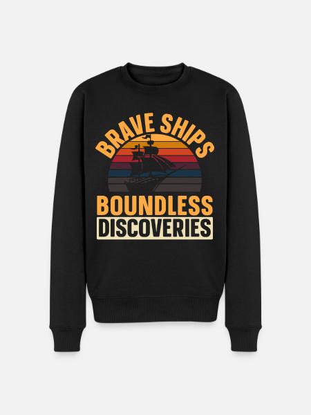 Brave Ships - Limitless Discoveries - Kolum - Men's Premium Organic Jumper - black