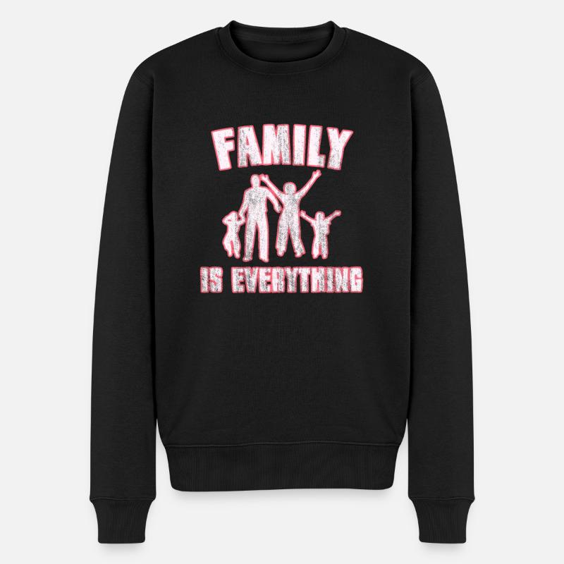 Familie Spruch - Männer Premium Bio Pullover - Schwarz