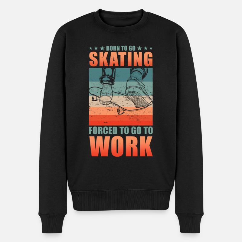 Skateboarder Skater Schule Spruch - Männer Premium Bio Pullover - Schwarz
