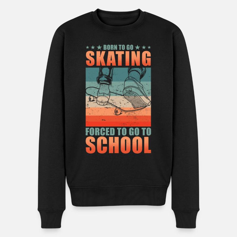 Skateboarder Skater School Dicton - Pull Premium bio Homme - noir