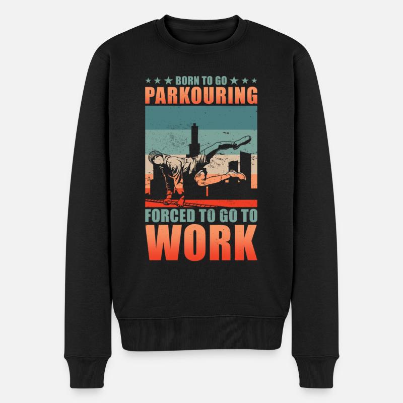 Parkour Geschenk Junge - Männer Premium Bio Pullover - Schwarz