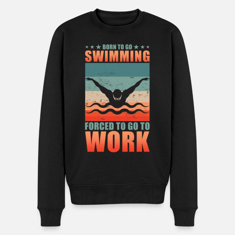 Schwimmer Geschenk Schwimmen Sport - Männer Premium Bio Pullover - Schwarz