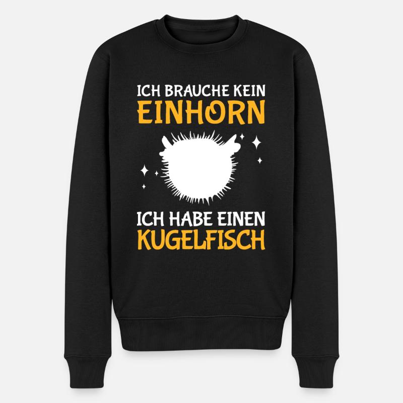 Ich habe einen Kugelfisch Aquaristik - Männer Premium Bio Pullover - Schwarz