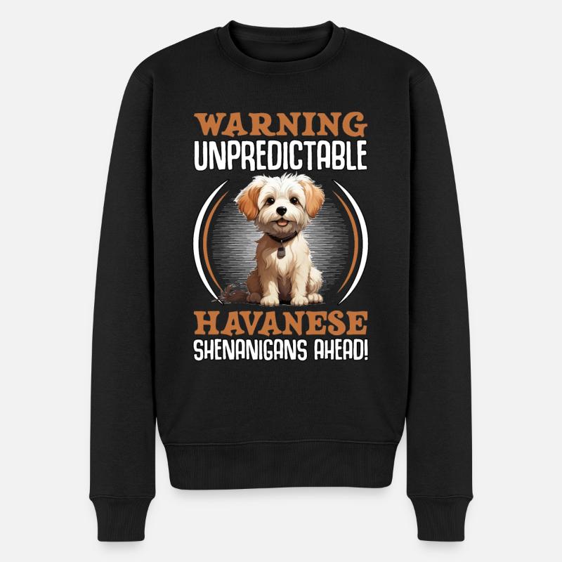 Warning unpredictable Havanese Shenanigans ahead - Men's Premium Organic Jumper - black