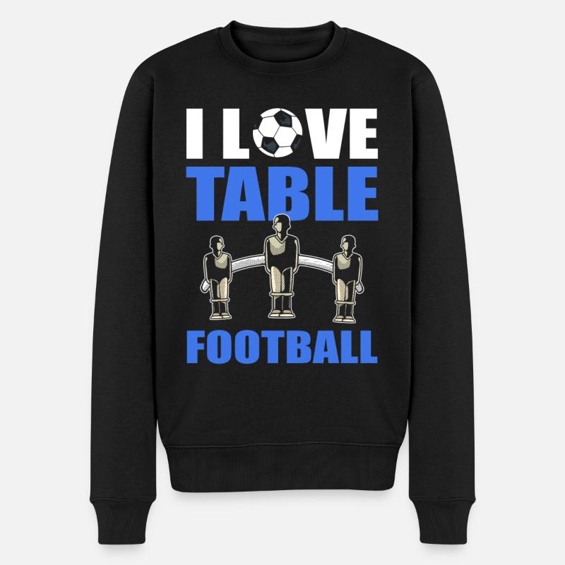 Tischfußball Ich liebe Tischfußball - Männer Premium Bio Pullover - Schwarz