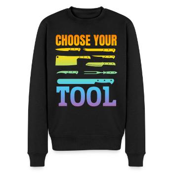 Choisissez votre outil Chef Couteaux Restaurants Cuisine - Pull Premium bio Homme - noir - Devant - Nico (187cm)