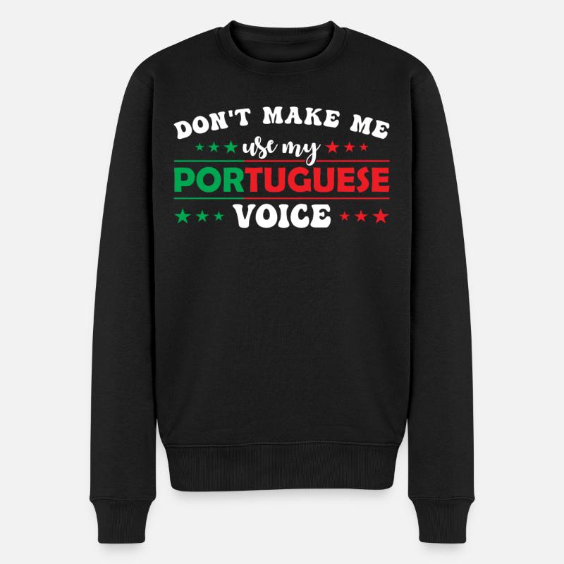 Ne me forcez pas à utiliser mon portugais - Pull Premium bio Homme - noir