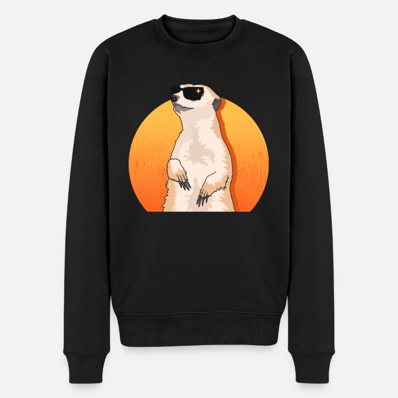 Erdmännchen Cool Lustiges Erdmännchen Geschenk - Männer Premium Bio Pullover - Schwarz