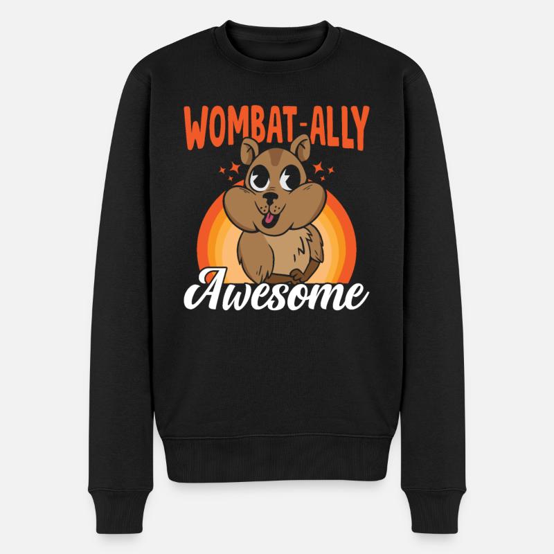 Wombat-verbündeter Awesome Wombat Australian - Männer Premium Bio Pullover - Schwarz