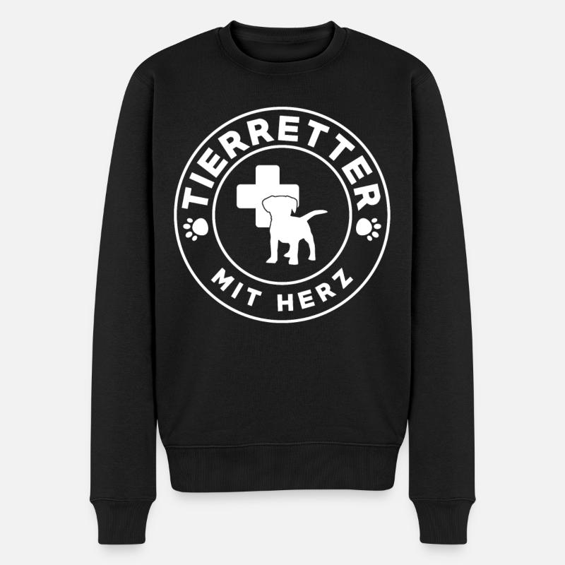 Tierretter Tierrettung Tierschutz Tierschützer - Männer Premium Bio Pullover - Schwarz