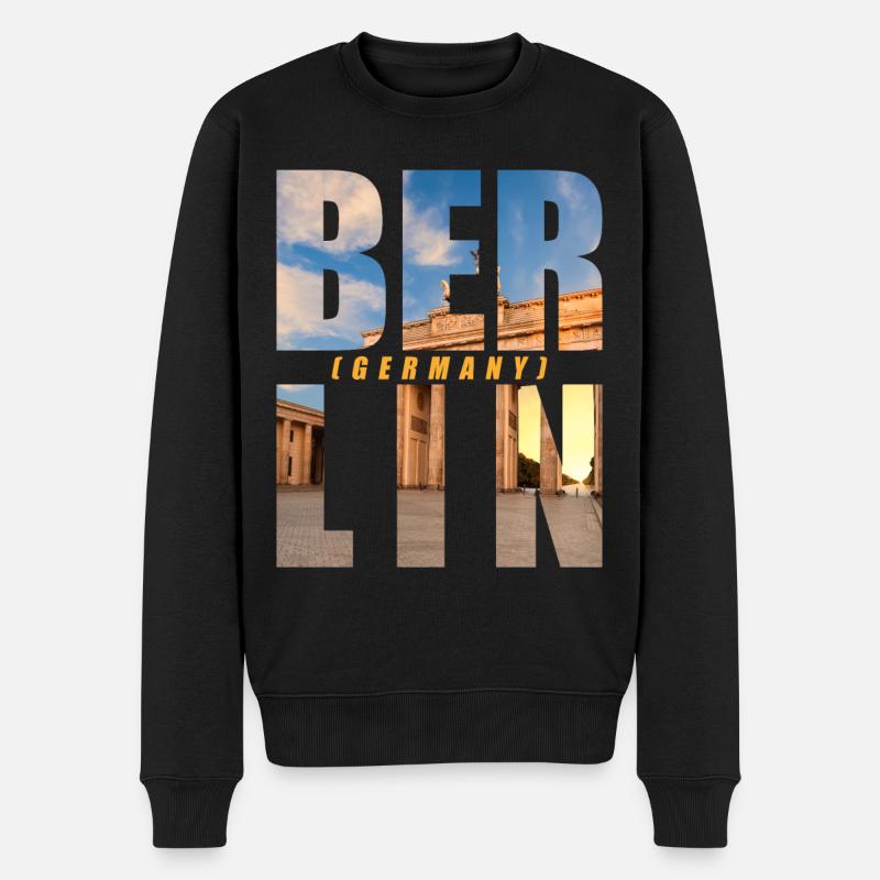 Berlin Deutschland Souvenir - Männer Premium Bio Pullover - Schwarz
