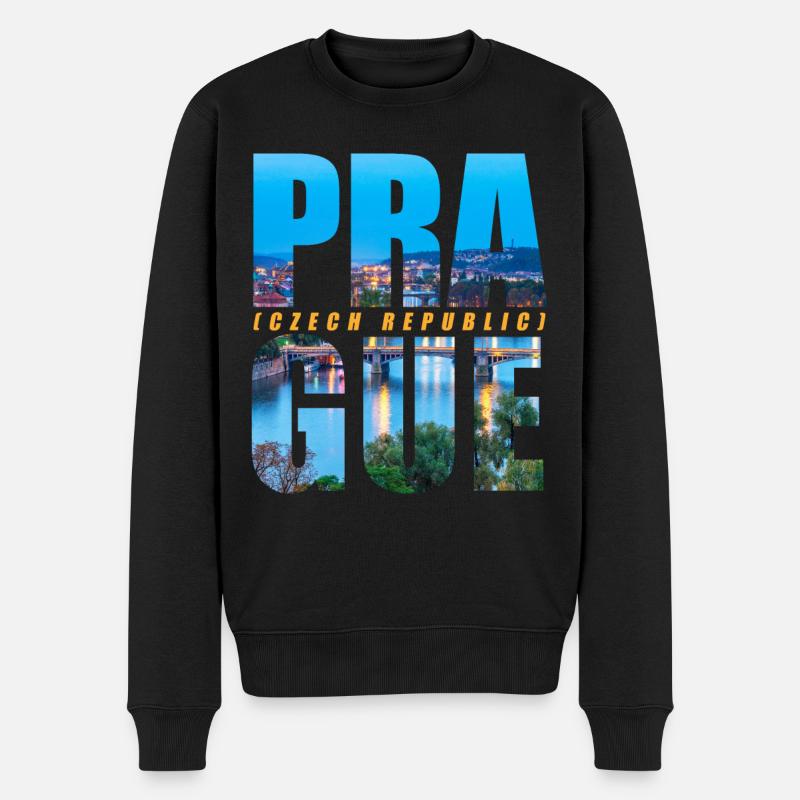 Prague République tchèque Souvenir - Pull Premium bio Homme - noir