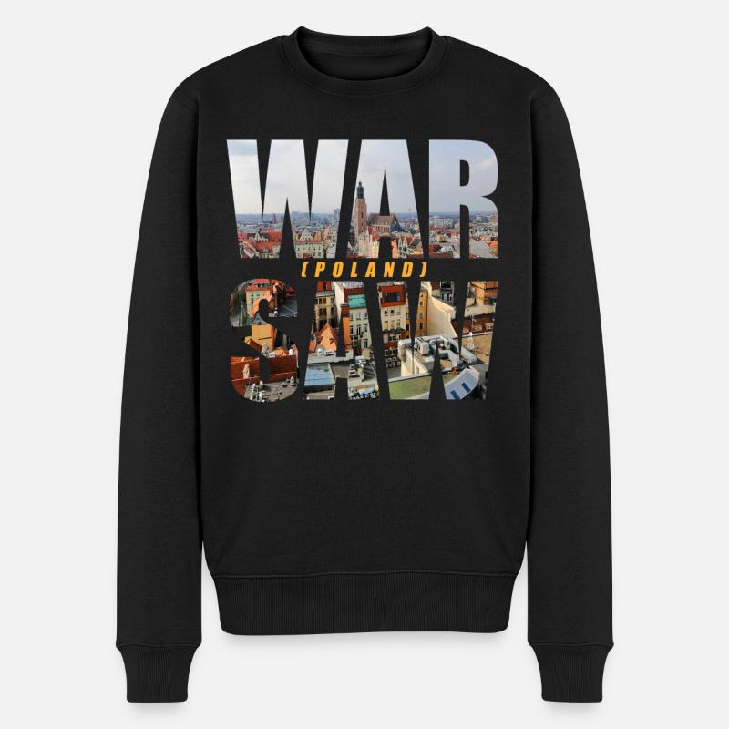 Varsovie Pologne Souvenir - Pull Premium bio Homme - noir