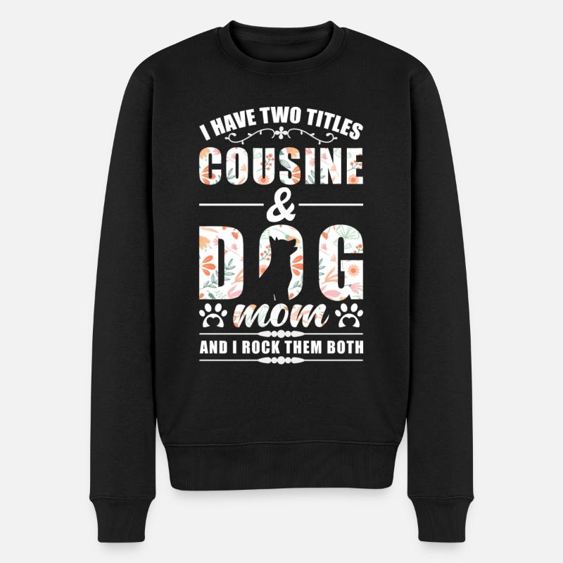Cousine & Hunde Mama - Männer Premium Bio Pullover - Schwarz