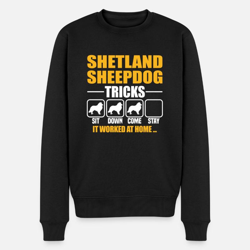 Shetland Sheepdog Tricks - Männer Premium Bio Pullover - Schwarz
